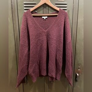 Another Love Deep Burgundy V-Neck Sweater